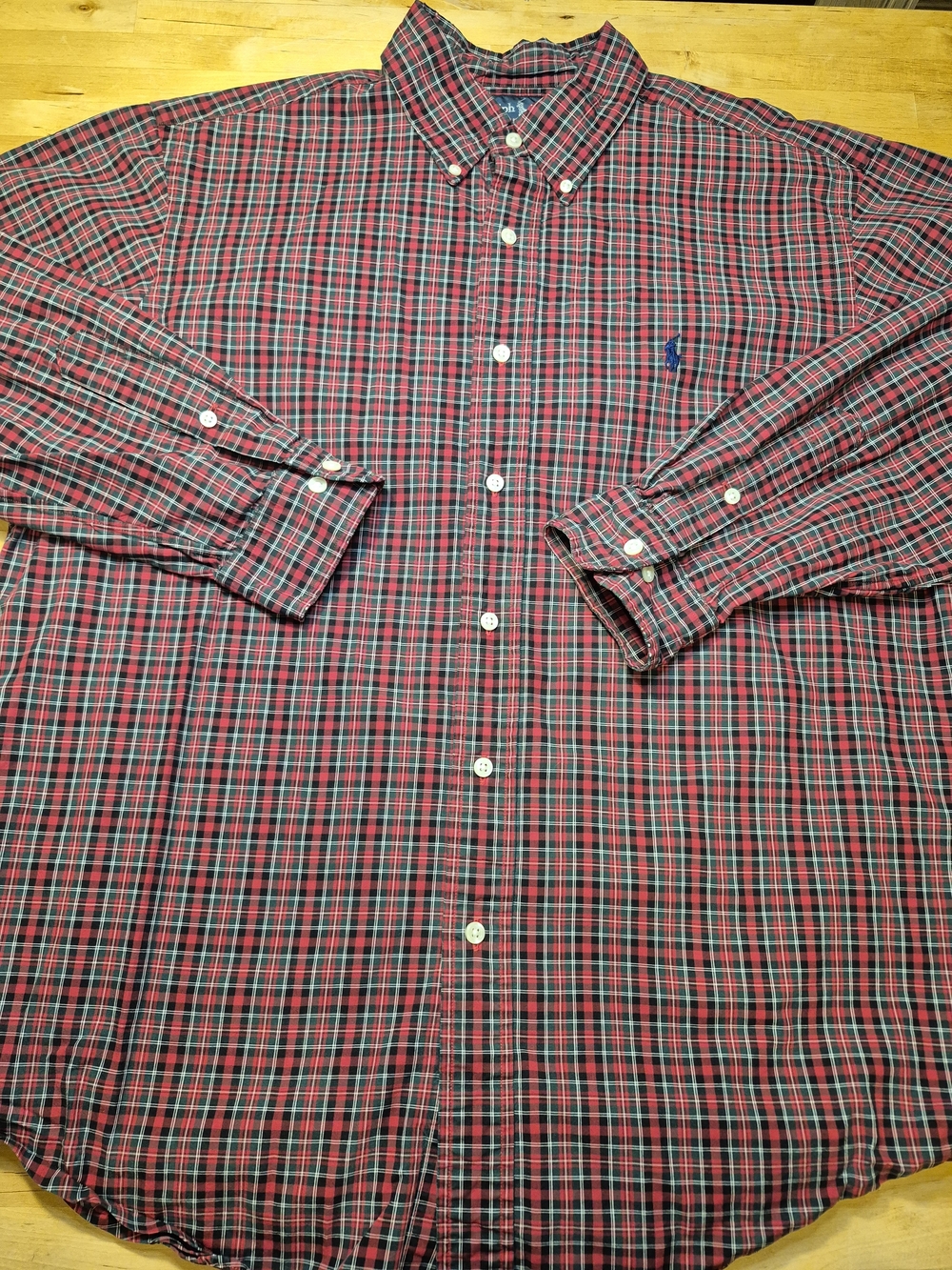 Polo by Ralph Lauren Red & Green Plaid Button-Down Shirt